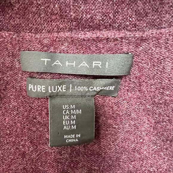 TAHARI open long cardigan sweater, burgundy, size M, excellent condition - Picture 6 of 8